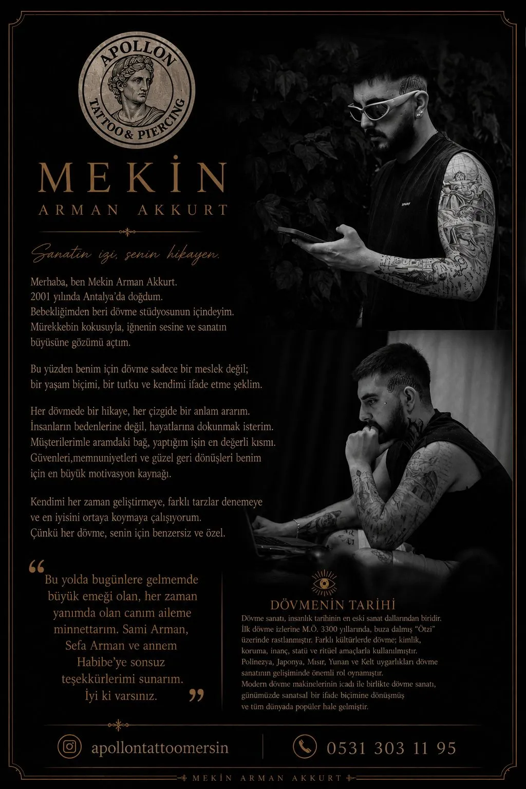 Mersin Mezitli dövme stüdyosu Apollon Tattoo sanatçı detay
