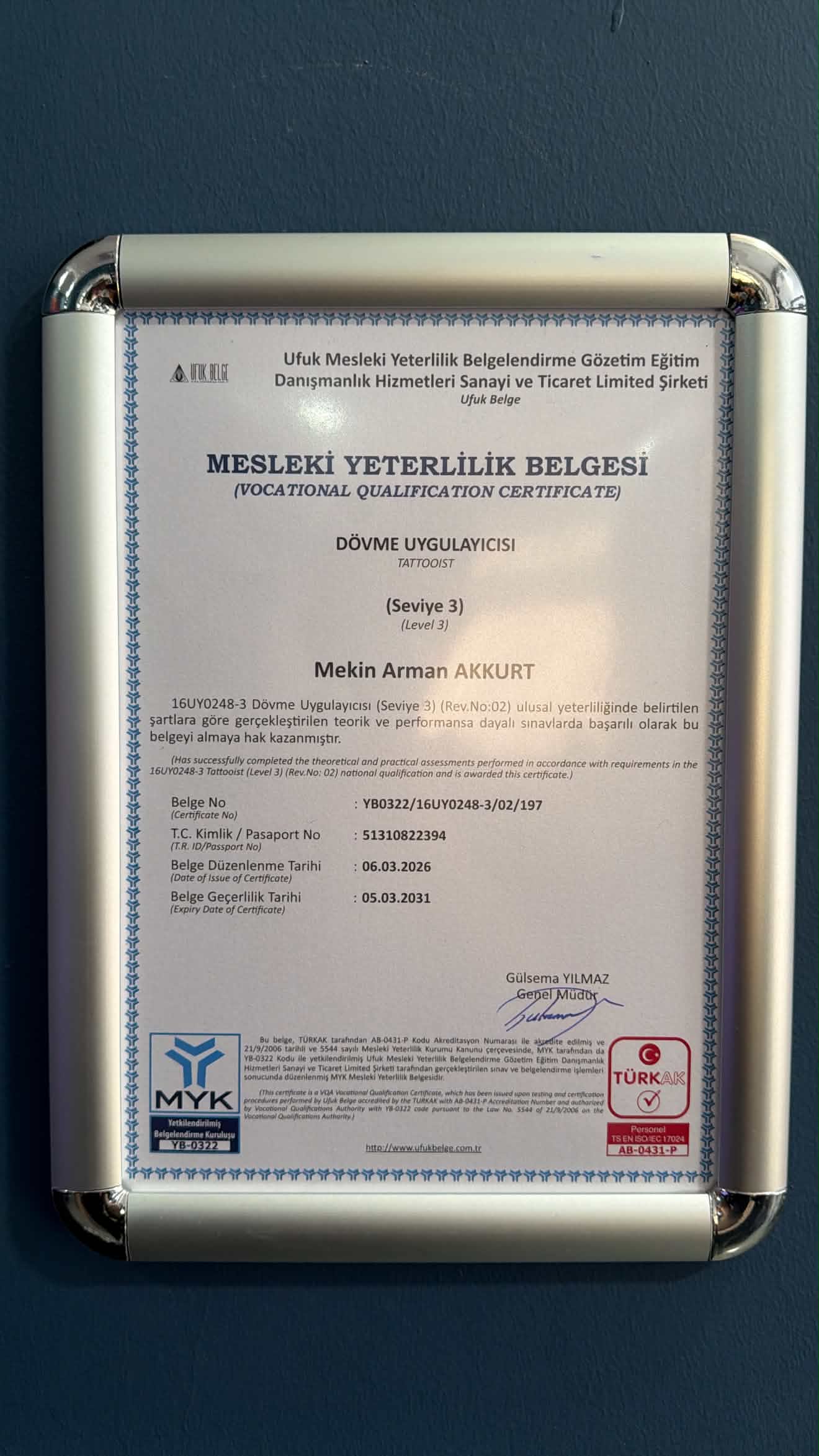 Yeni Sertifika